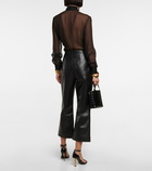 Saint Laurent - Leather straight cropped pants