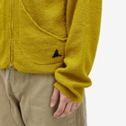 ROA Men's Mohair Zip Cardigan in Yellow