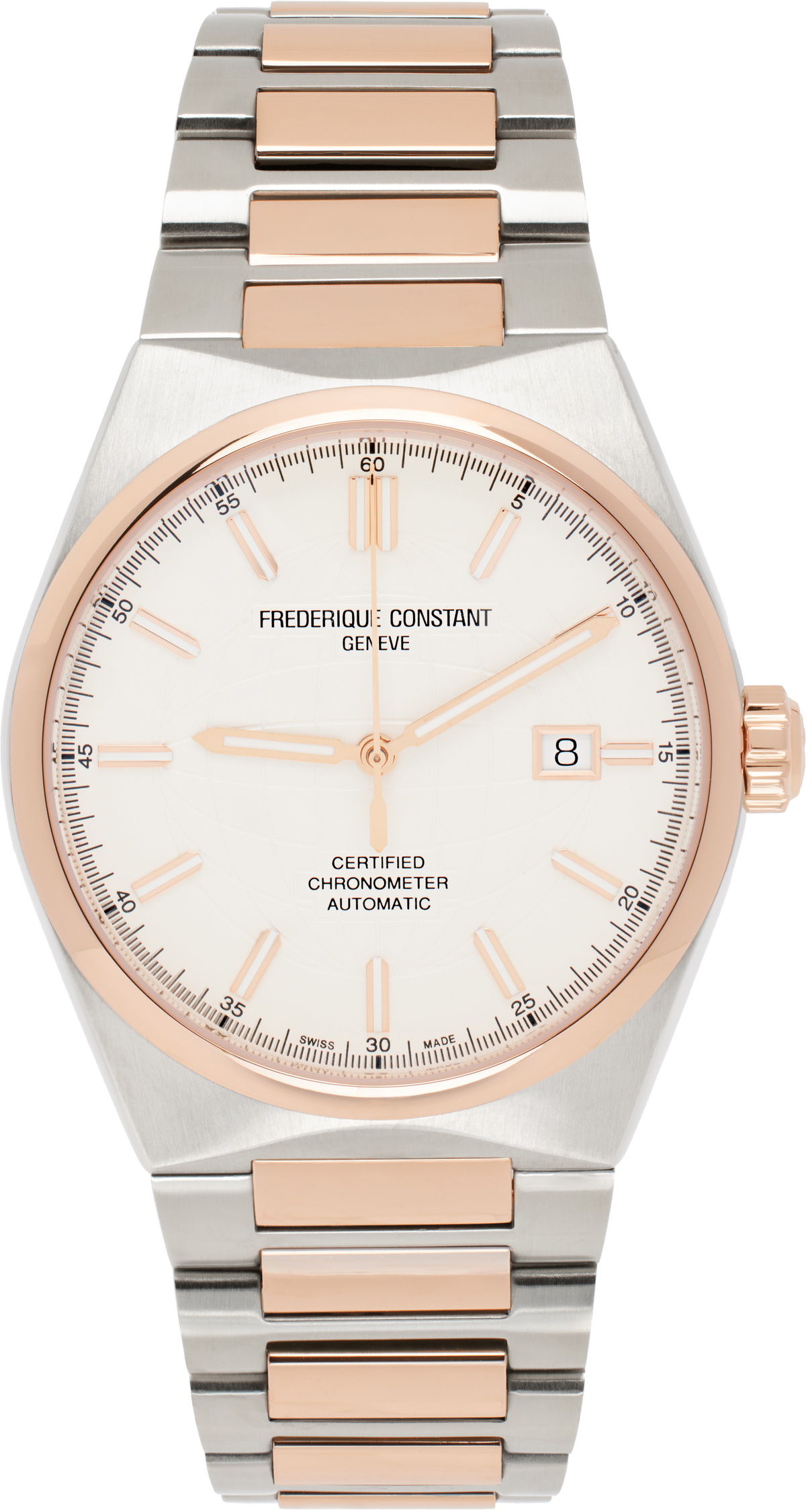 Frédérique Constant Silver & Rose Gold Highlife Automatic COSC Watch