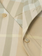 Burberry - Button-Down Collar Logo-Embroidered Checked Cotton-Twill Shirt - Neutrals