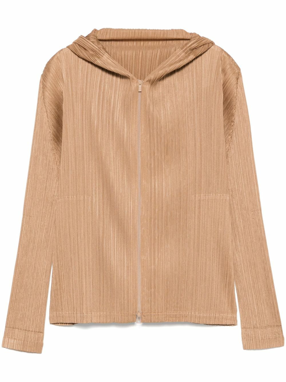 Pleats Please Issey Miyake Black Fluffy Basics Zip-Up Hoodie