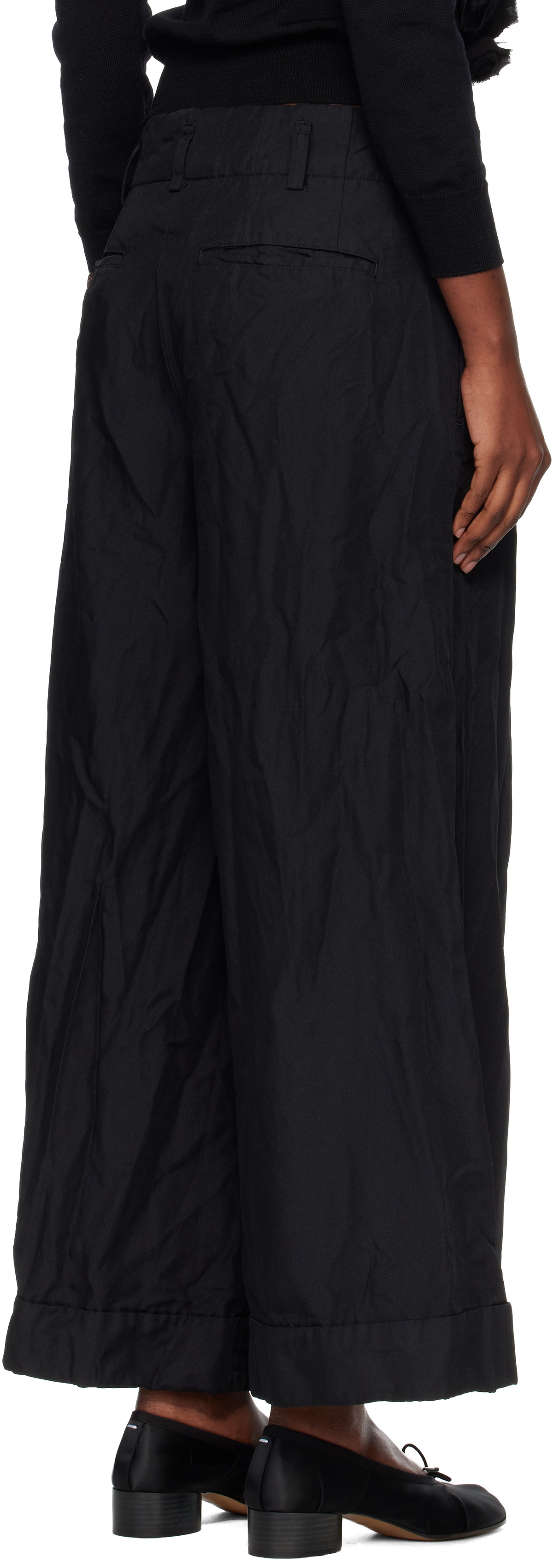 Comme des Garçons Comme des Garçons Black Twill Garment Dyed Trousers