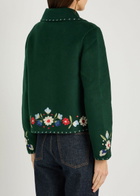 Rixo Jude Floral-embroidered Wool-blend Jacket Multicoloured