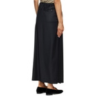 ssstein Black Wool & Silk Wrap Maxi Skirt