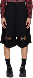 Black Comme des Garçons Black Cutout Shorts