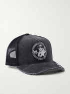 NAHMIAS - Youth Enrichment Embroidered Distressed Cotton and Mesh Trucker Cap