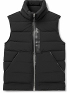 TOM FORD - Slim-Fit Full-Grain Leather-Trimmed Quilted Stretch-Shell Down Gilet - Black