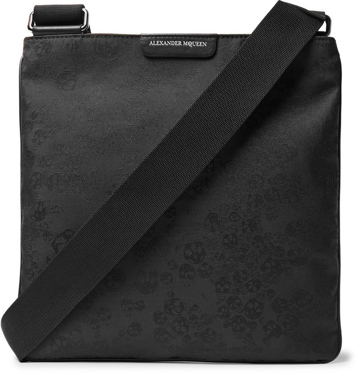 Photo: Alexander McQueen - Leather-Trimmed Jacquard Messenger Bag - Men - Black