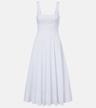 Staud Wells cotton poplin midi dress