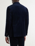 De Petrillo - Riviera Cotton-Blend Corduroy Suit Jacket - Blue