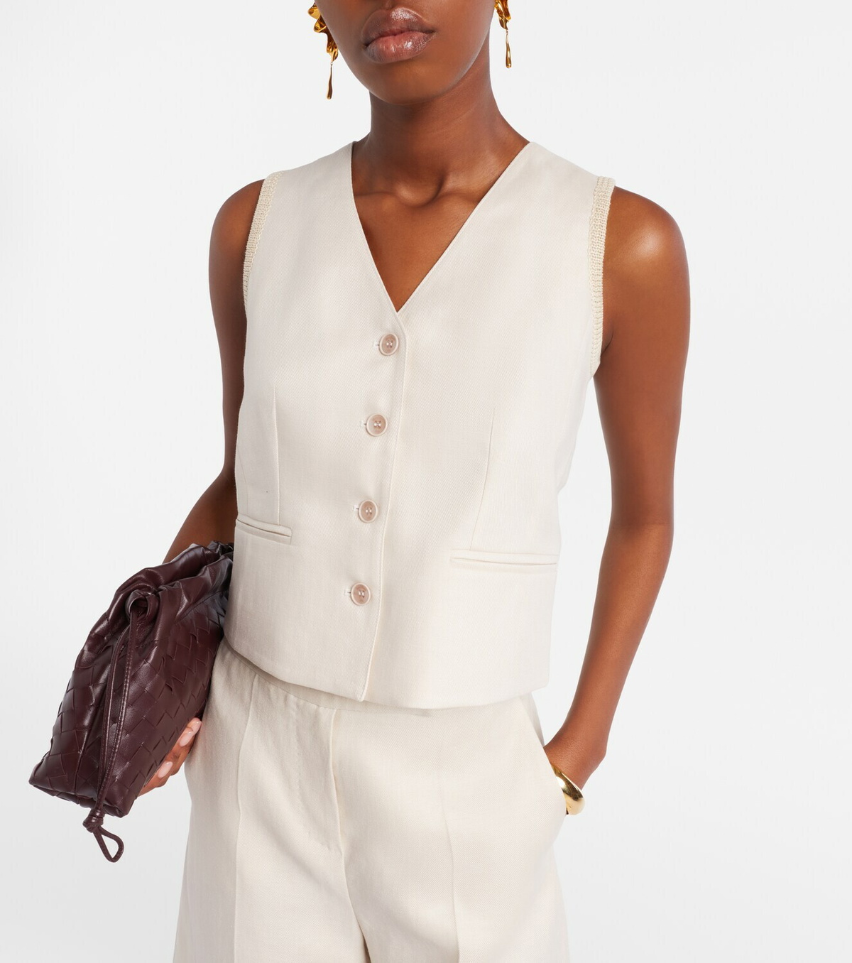 Max Mara Calibri cable-knit linen vest