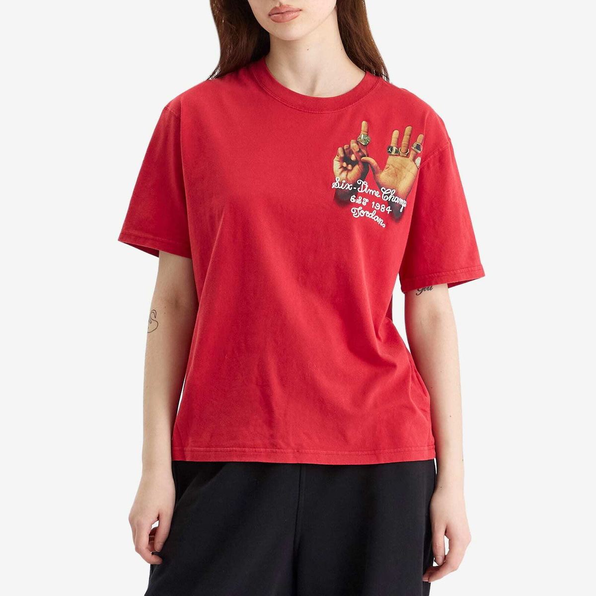 Air Jordan Women's W Graphic 6 Ring T-Shirt in Varsity Red
