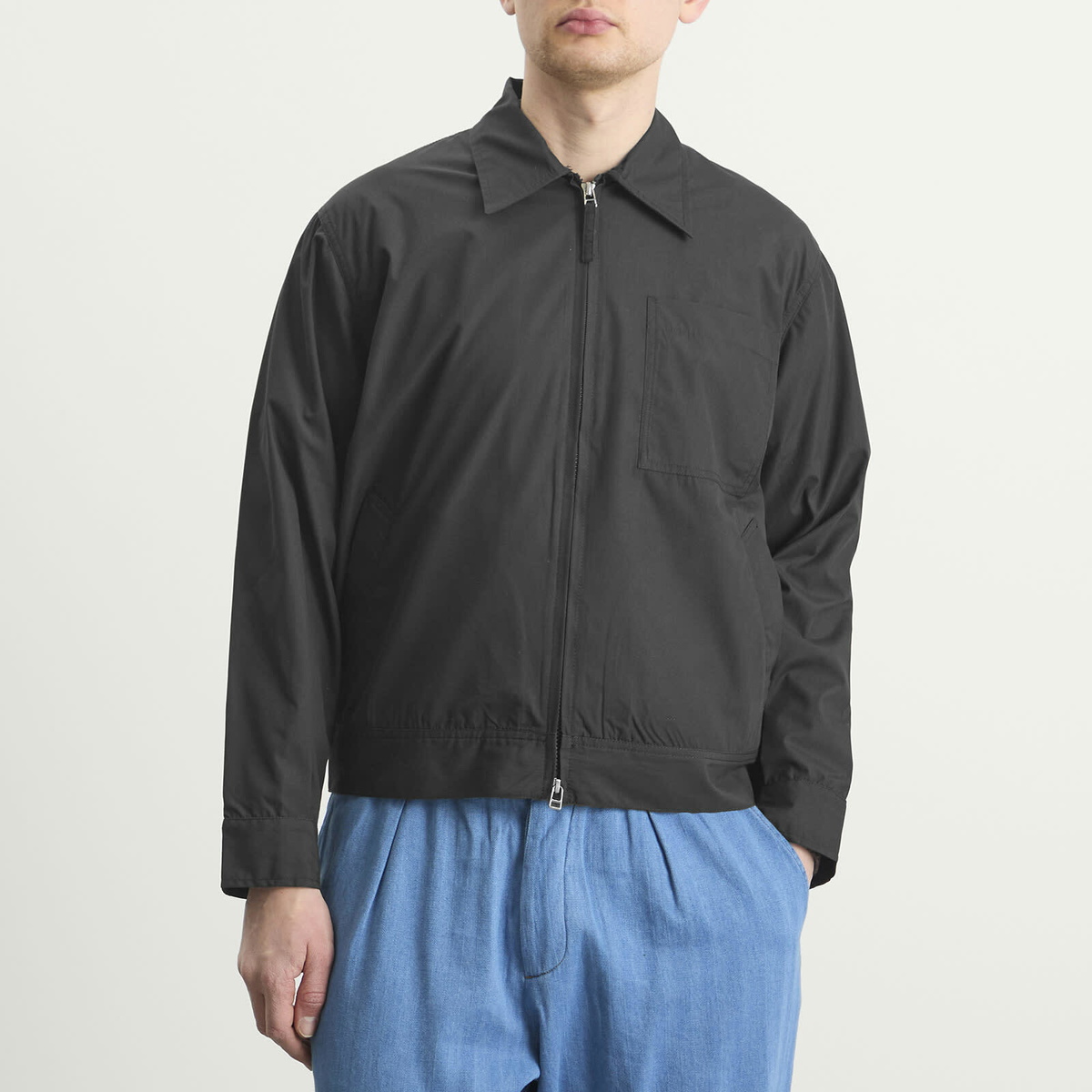 Universal Works Men's Recycled Poly Tech Rose Bowl Jacket in Black