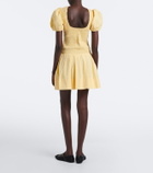 Ganni Shirred cotton-blend minidress