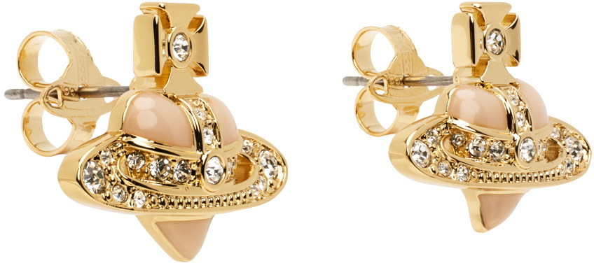 Vivienne Westwood Gold New Diamante Heart Earrings Vivienne Westwood