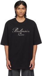 Balmain Black Crystal-Cut T-Shirt