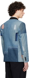 Junya Watanabe Blue Patchwork Denim Blazer