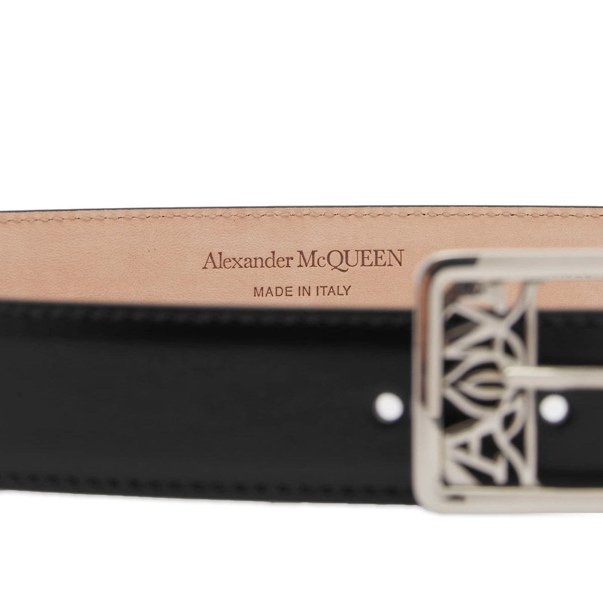 Alexander McQueen Men's Seal Buckle Belt in Black