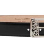 Alexander McQueen Men's Seal Buckle Belt in Black