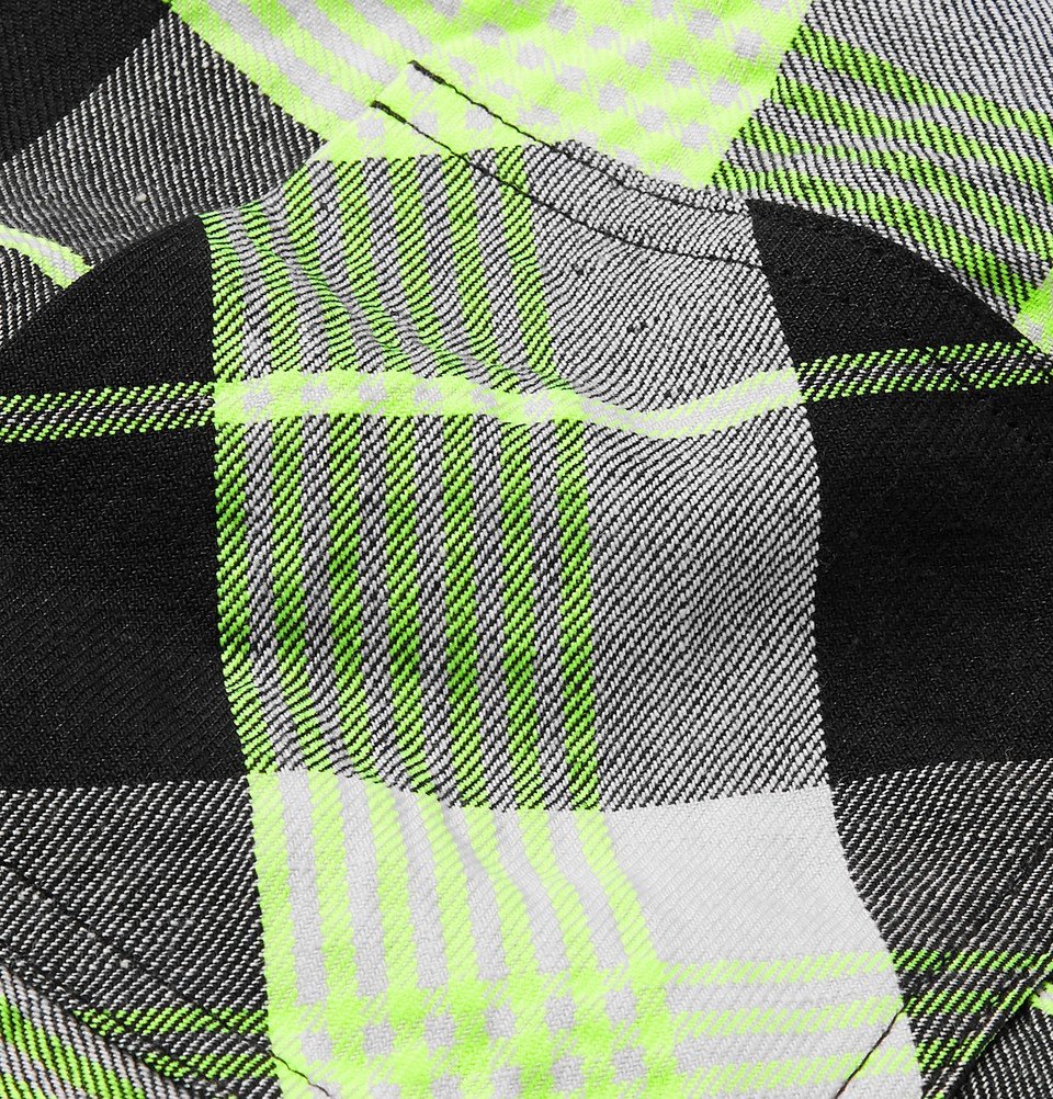 Off-White - Printed Checked Twill Zip-Up Shirt Jacket - Men Off-White - Printed Checked Twill Zip-Up Shirt Jacket - Men