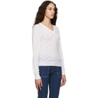 Chloe White Wool V-Neck Sweater