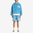 Cole Buxton Men's CB Star Distressed Pocket Hoodie in Washed Blue