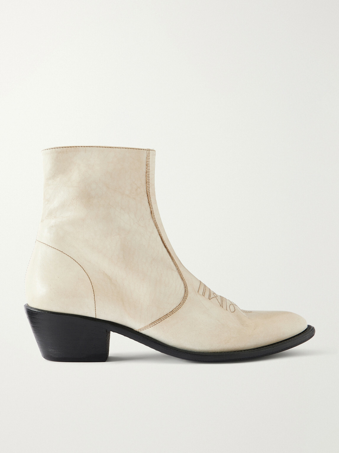 Enfants Riches Déprimés - Kansas Embroidered Leather Chelsea Boots - Neutrals