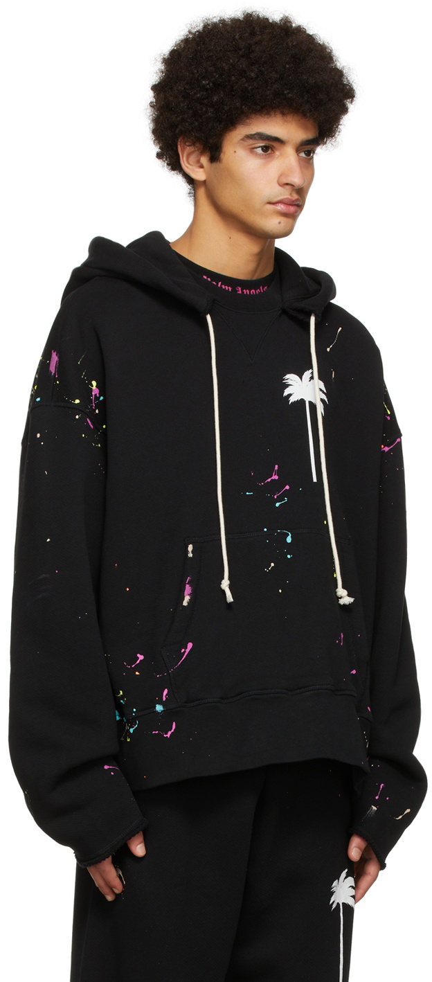パーカー・フーディ Palm Angels Hooded Black Cotton Sweatshirt Palm Angels Black hoodie with logo | TheDoubleF