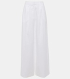 Staud Sasha pleated linen wide-leg pants