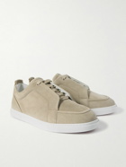 Christian Louboutin - Jimmy Rubber-Trimmed Suede Sneakers - Neutrals