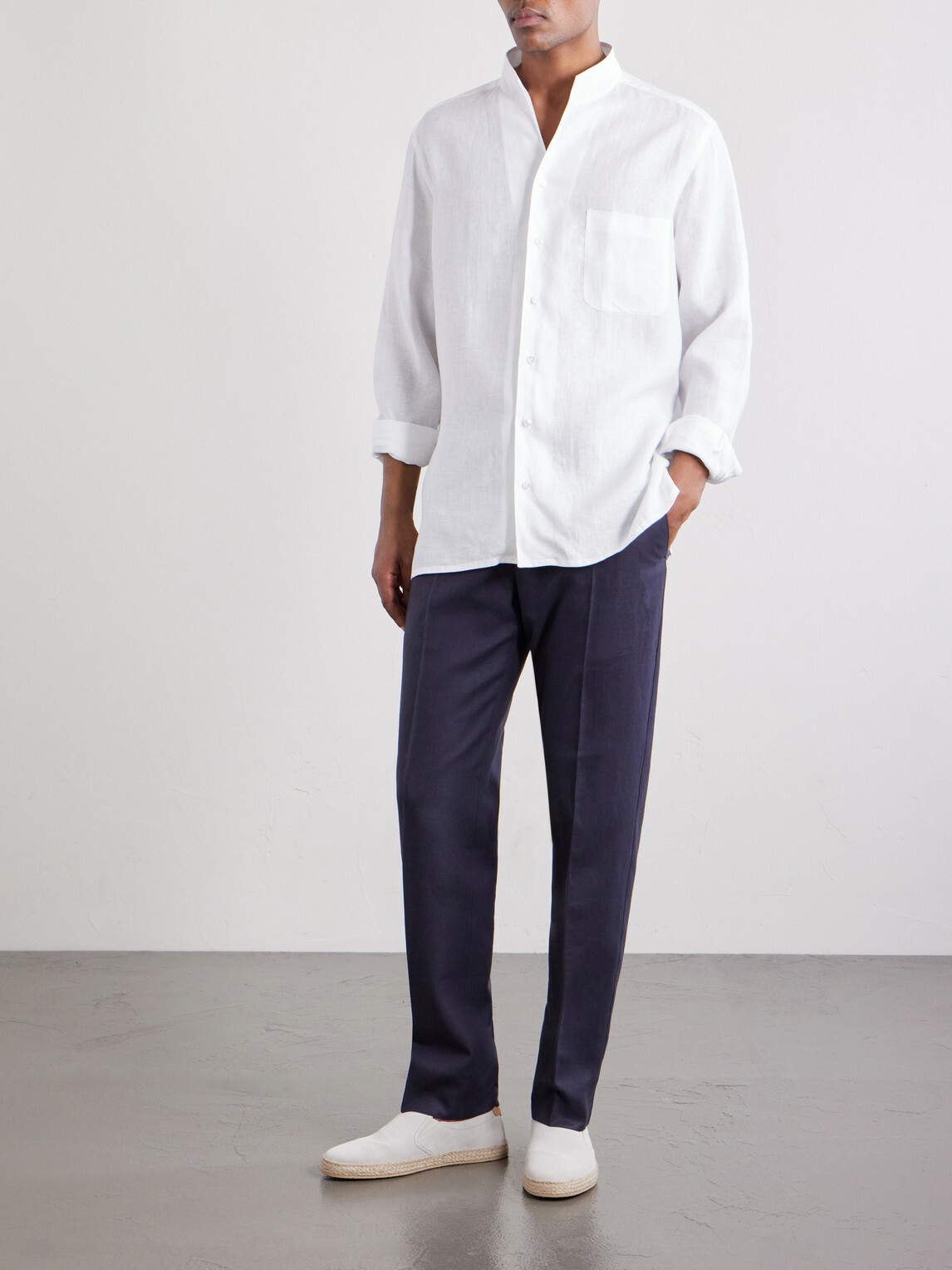 Zegna - Straight-Leg Linen-Twill Trousers - Blue