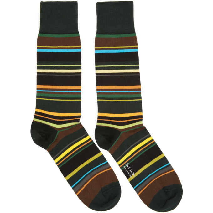 Photo: Paul Smith Green and Brown Furniture Stripe Socks