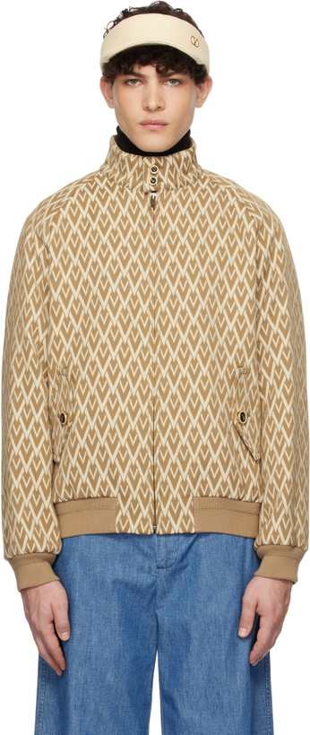 Photo: Valentino Tan & Beige 'Toute La V' Bomber Jacket