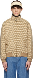 Valentino Tan & Beige 'Toute La V' Bomber Jacket