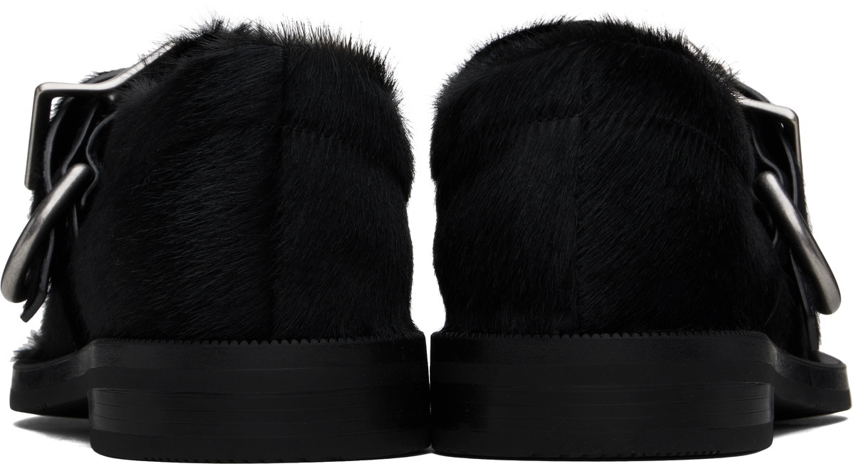 Martine Rose Black Bulb Toe Buckle Loafers