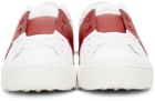 Valentino Garavani White & Red Back Studded Open Sneakers