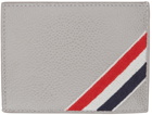 Thom Browne Grey Diagonal Stripe Card Holder