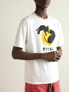 KAPITAL - Catpital Logo-Print Cotton-Jersey T-Shirt - White