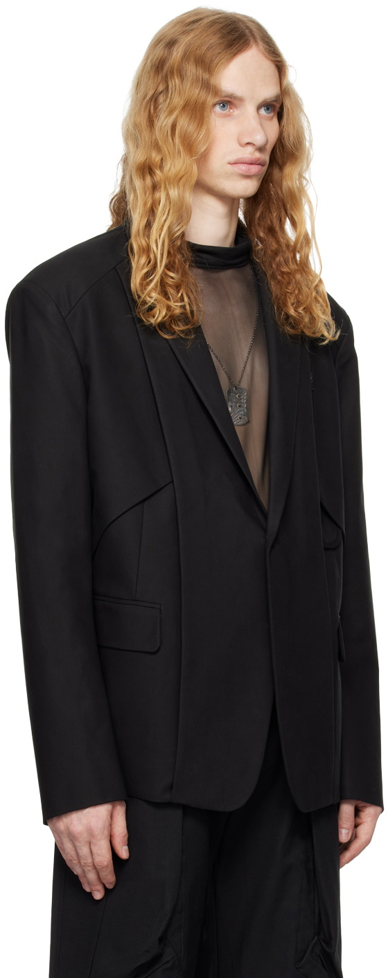 CARNET-ARCHIVE Black Architectural Tailored Blazer