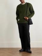WTAPS - Logo-Appliquéd Ribbed-Knit Sweater - Green