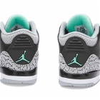 Air Jordan 3 Retro PS Sneakers in Black/Green Glow/Wolf Grey/White
