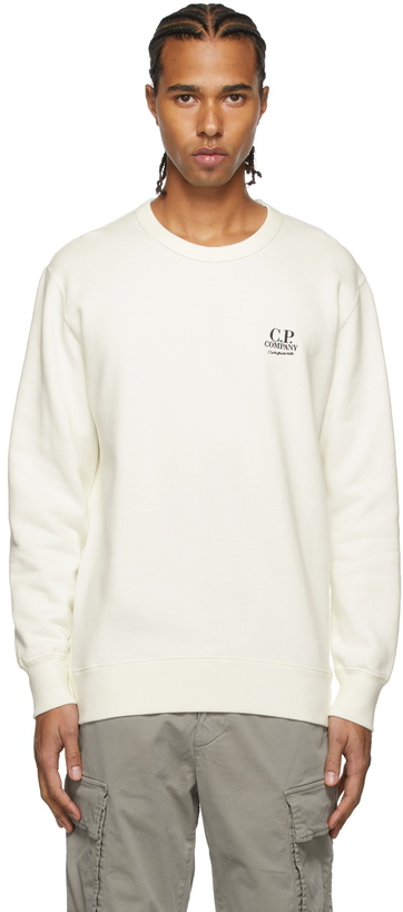 Photo: C.P. Company White Makò Cinquanta Logo Sweatshirt