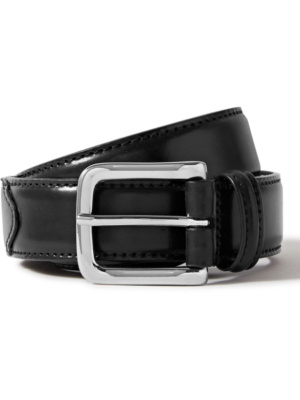 Photo: ANDERSON'S - 4cm Black Leather Belt - Black