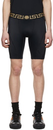 Versace Underwear Black Greca Bike Shorts