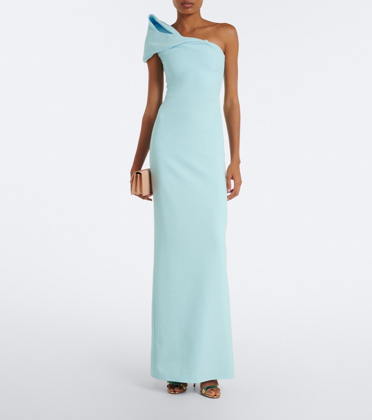 Safiyaa Blanchette one-shoulder crêpe gown