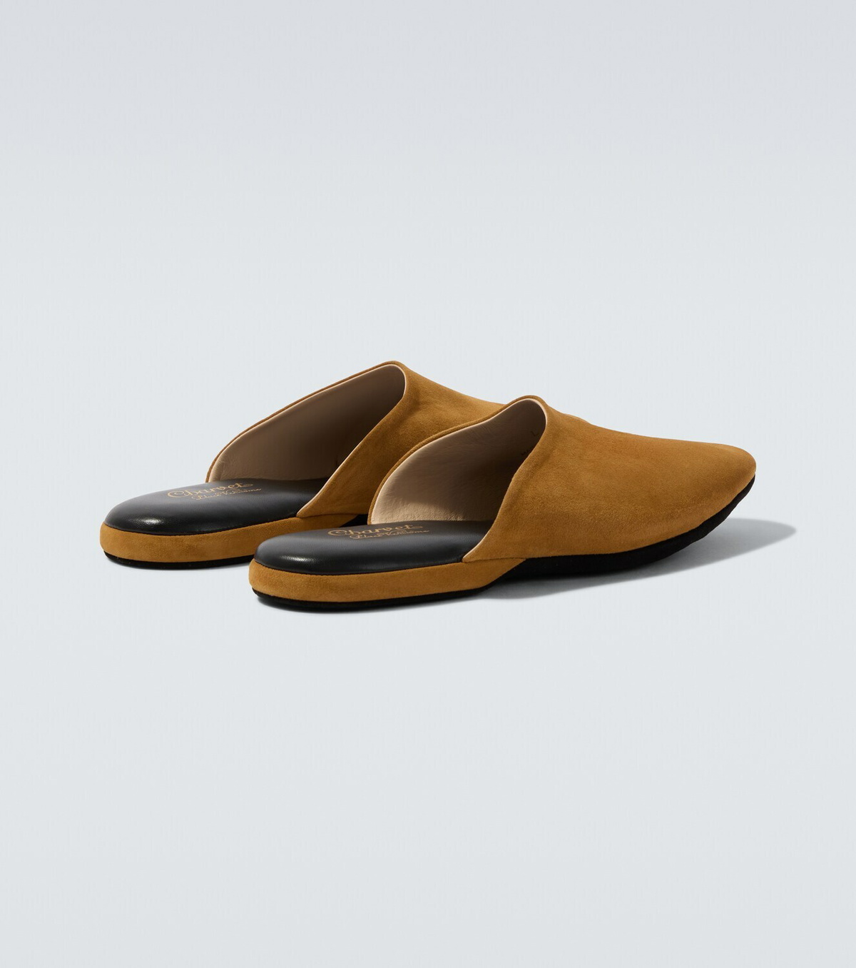 Charvet Leather-lined suede slippers