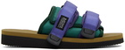 Suicoke Purple & Green MOTO-Cab Sandals