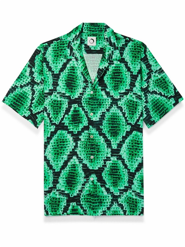 Photo: Endless Joy - Convertible-Collar Printed ECOVERO™ Shirt - Green