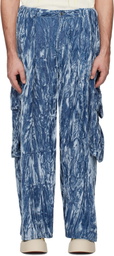 Collina Strada Blue Pleated Cargo Pants