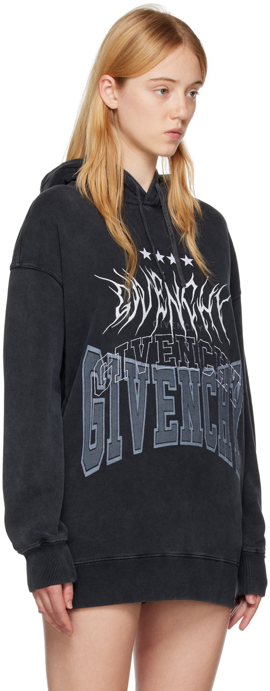 Givenchy Gray Embroidered Hoodie Givenchy